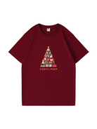 Christmas Tree Printed Cotton T-Shirt 