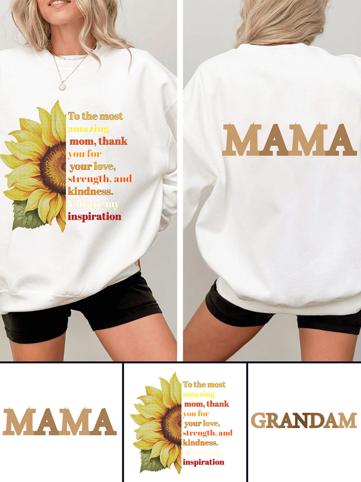 320g Sunflower Mama Letter Printed Cotton Sweatshirt Emma Bridess