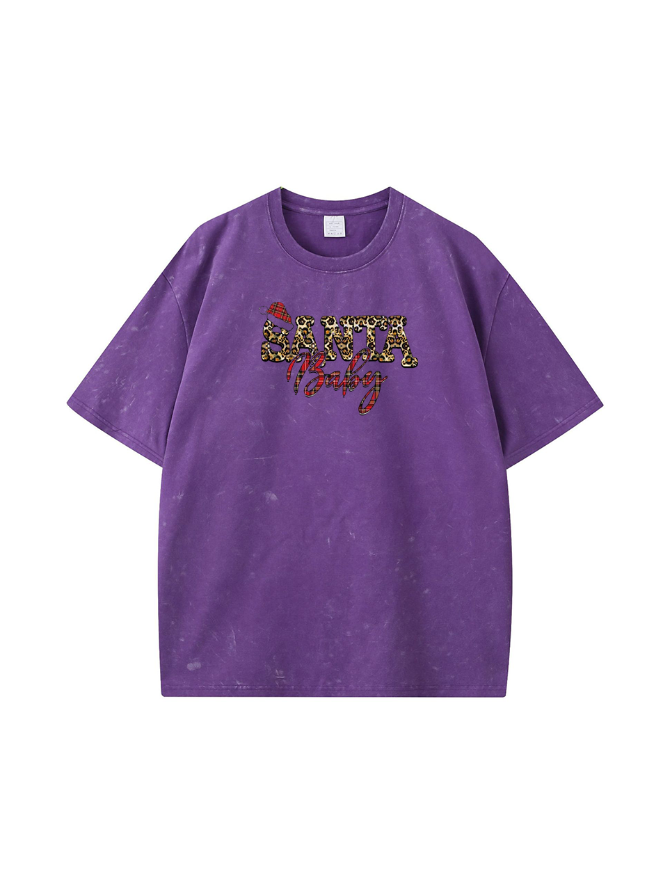 Christmas Santa Baby Cotton Wash Old T-shirt