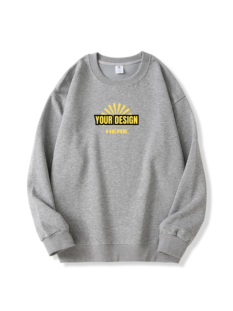 Custom Solid Round Neck Thermal Pullover Sweatshirt