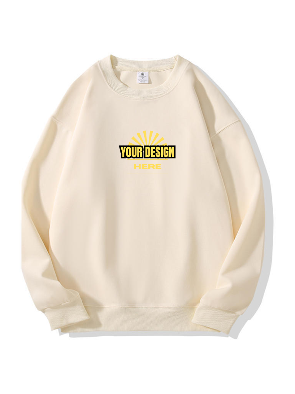 Custom Solid Round Neck Thermal Pullover Sweatshirt