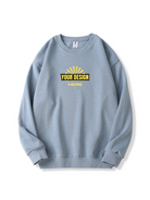 Custom Solid Round Neck Thermal Pullover Sweatshirt