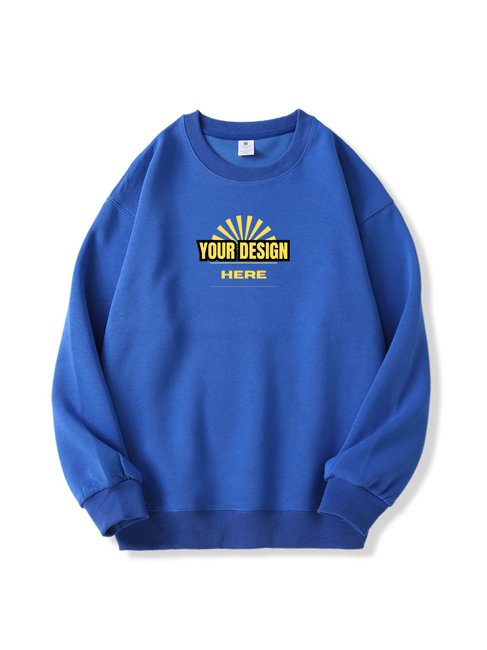 Custom Solid Round Neck Thermal Pullover Sweatshirt