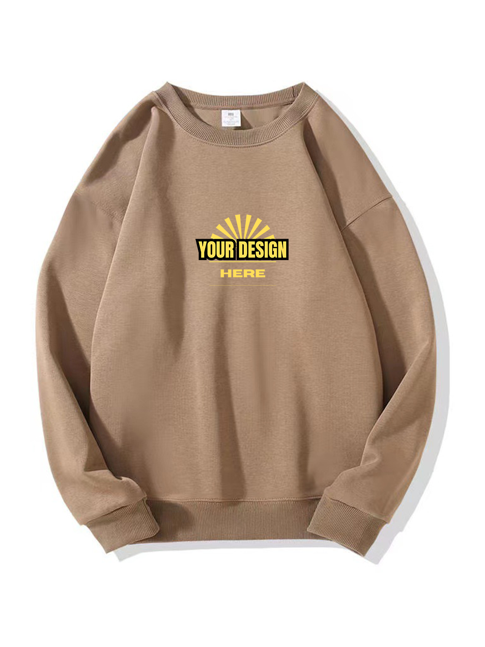 Custom Solid Round Neck Thermal Pullover Sweatshirt