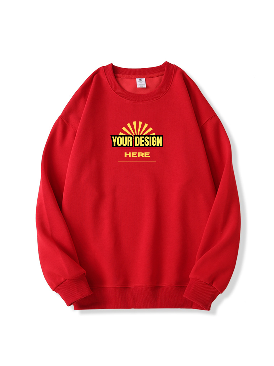 Custom Solid Round Neck Thermal Pullover Sweatshirt