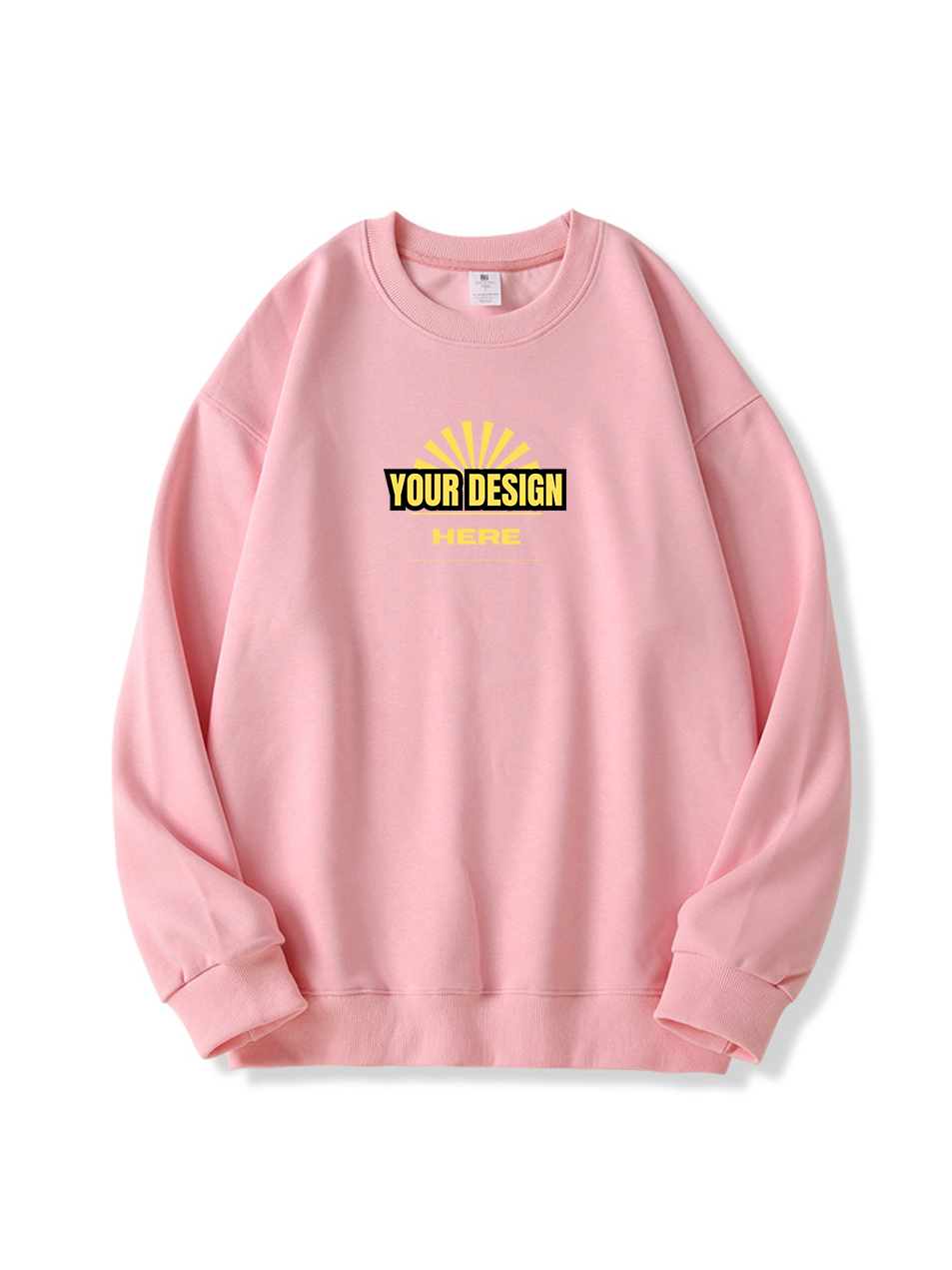 Custom Solid Round Neck Thermal Pullover Sweatshirt