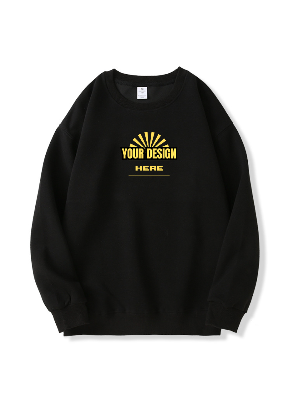 Custom Solid Round Neck Thermal Pullover Sweatshirt 