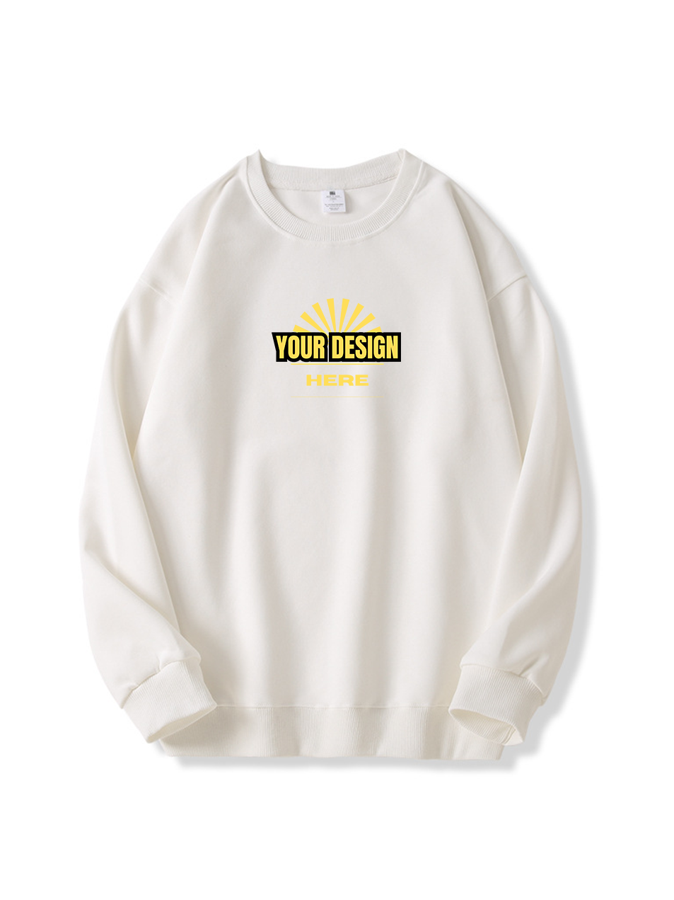 Custom Solid Round Neck Thermal Pullover Sweatshirt 