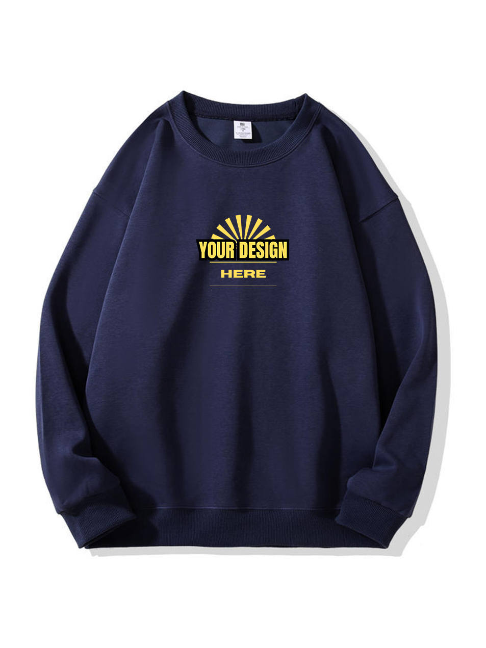 Custom Solid Round Neck Thermal Pullover Sweatshirt 