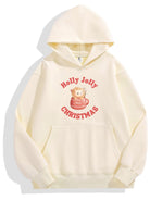 Holly Jolly Christmas Printed Cotton Hoodie