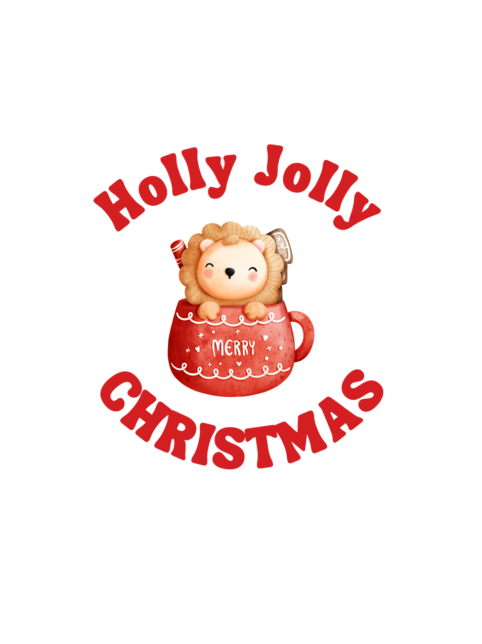 Holly Jolly Christmas Printed Cotton Hoodie