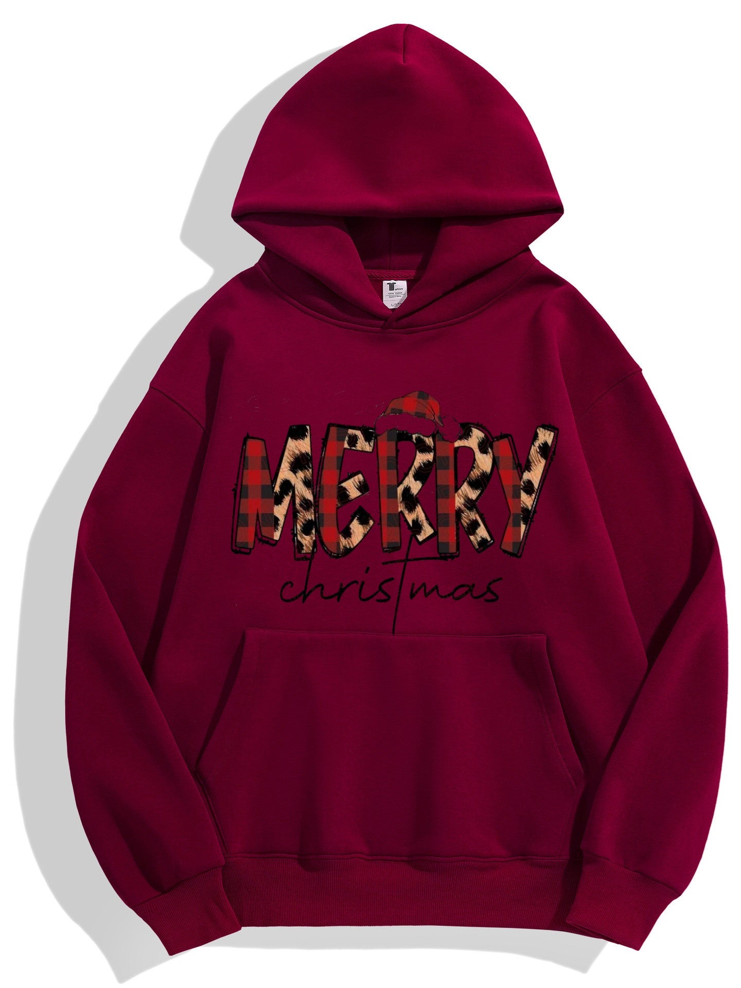 Custom Merry Christmas Festive Cotton Hoodie