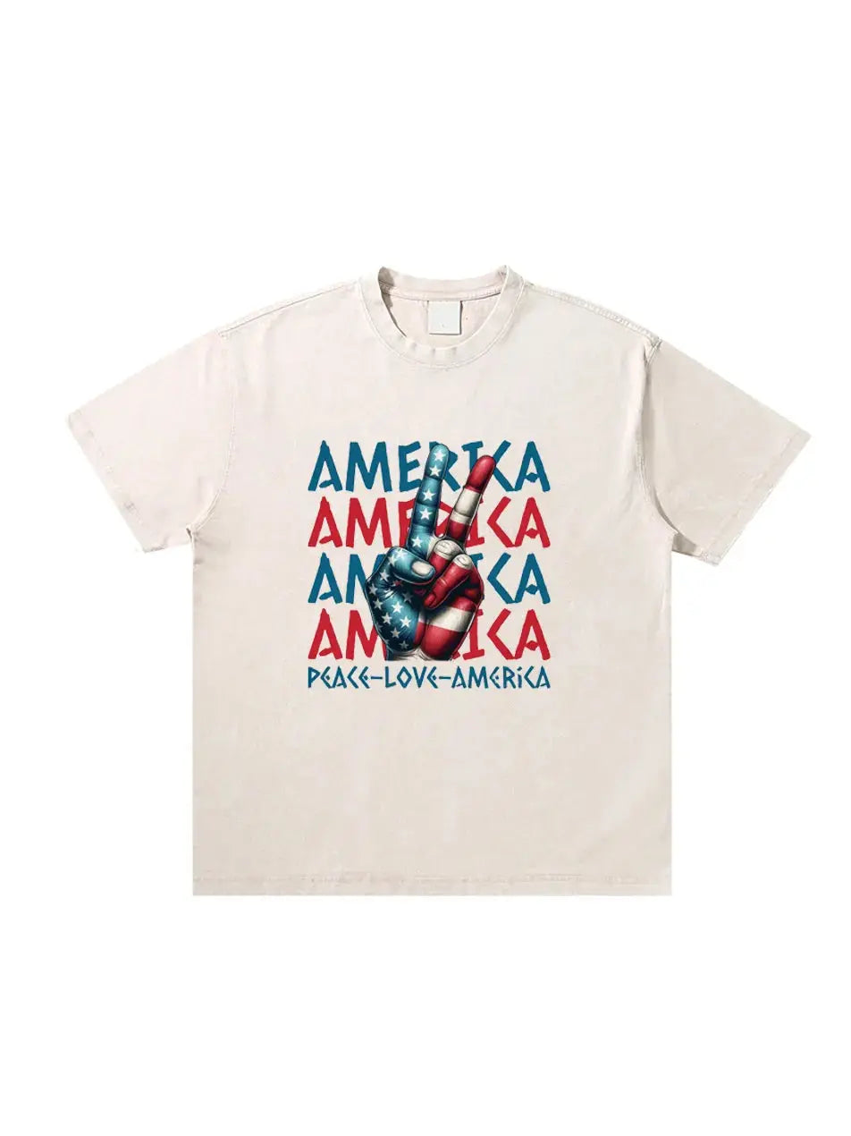 Peace Love America Independence Day Custom T-shirts