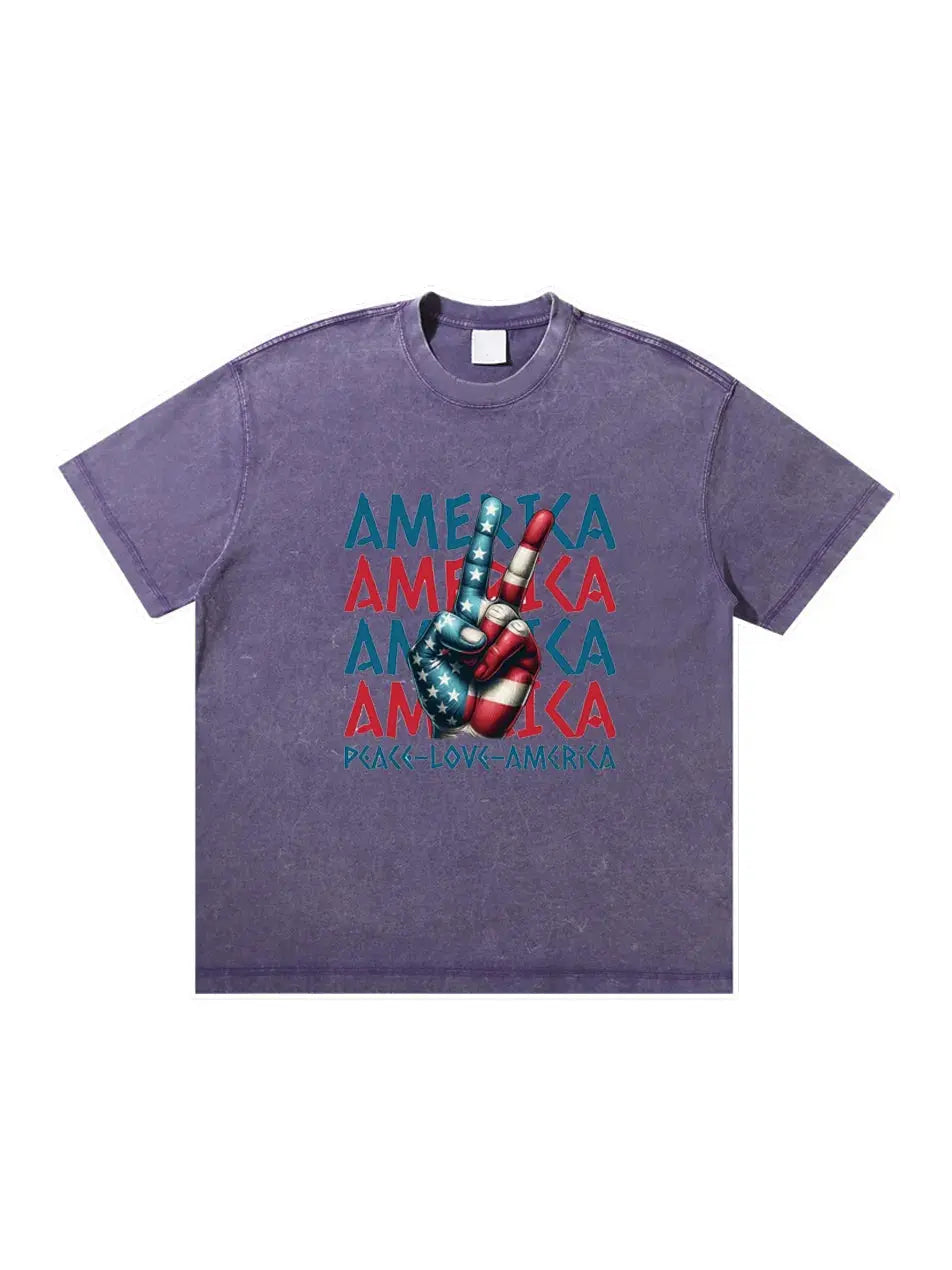 Peace Love America Independence Day Custom T-shirts