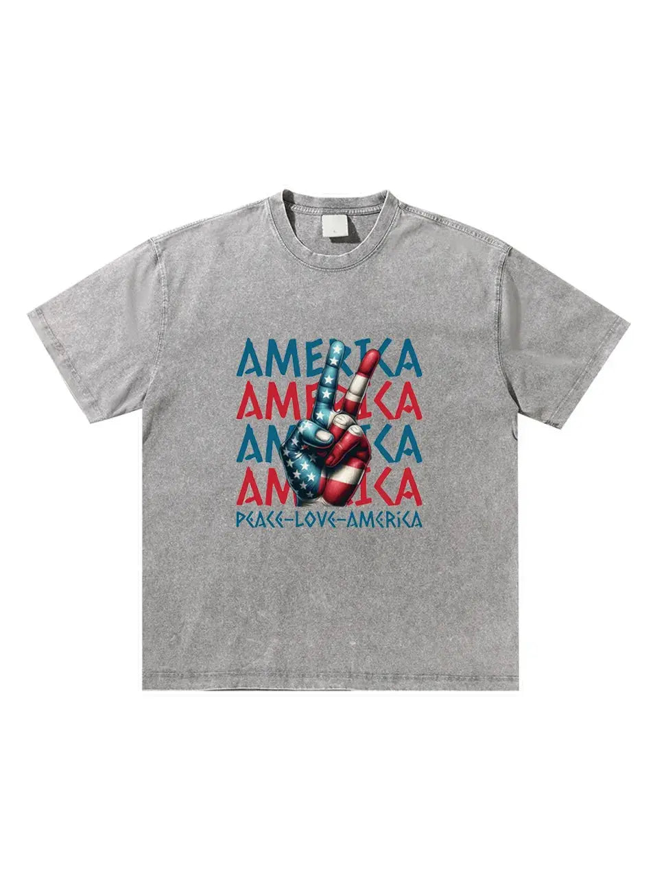 Peace Love America Independence Day Custom T-shirts