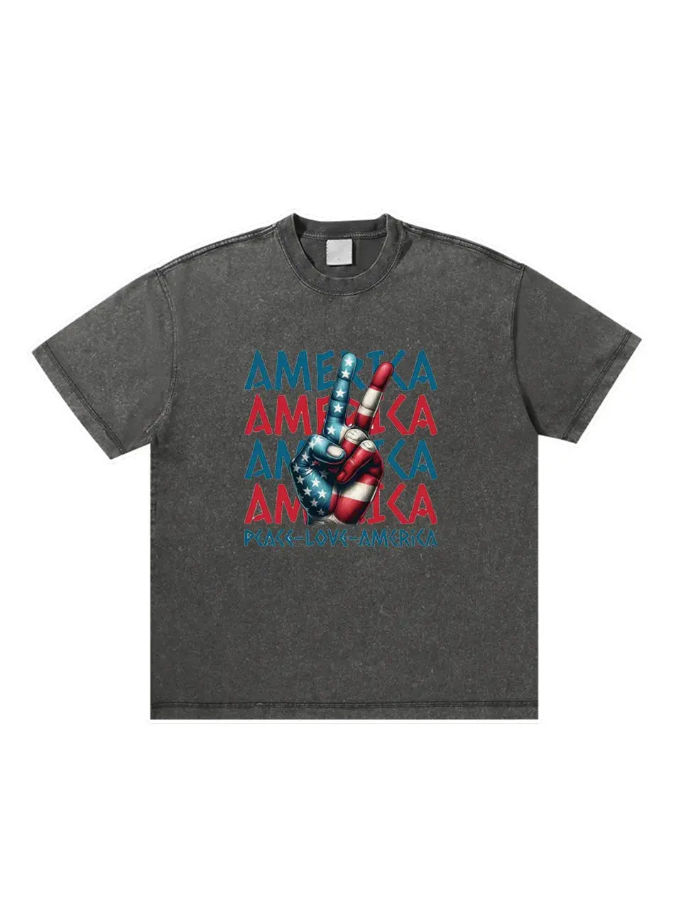 Peace Love America Independence Day Custom T-shirts