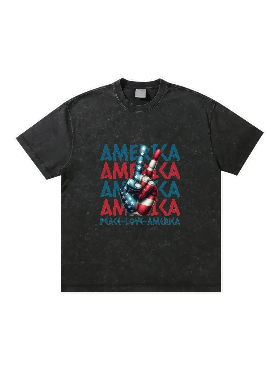 Peace Love America Independence Day Custom T-shirts