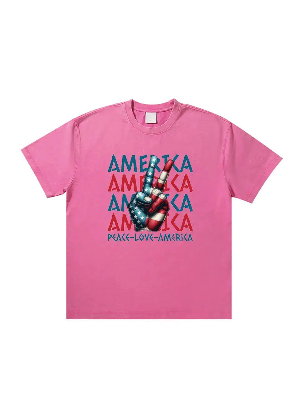 Peace Love America Independence Day Custom T-shirts