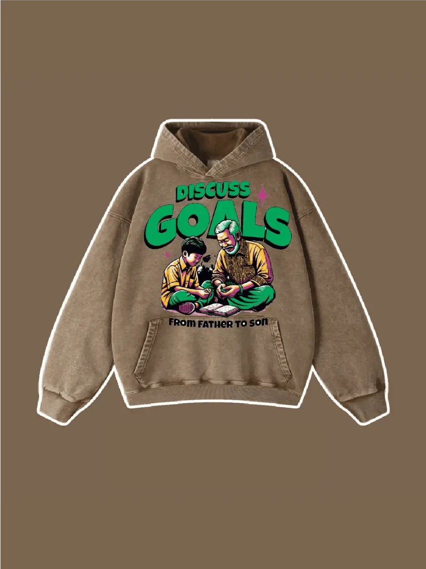 Discuss Goals With Dad Graphic Hoodie - Emma Bridess