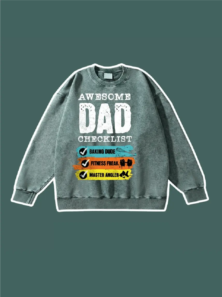 Awesome Dad Checklist Graphic Sweatshirt - Emma Bridess