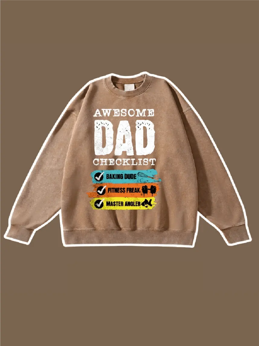 Awesome Dad Checklist Graphic Sweatshirt - Emma Bridess