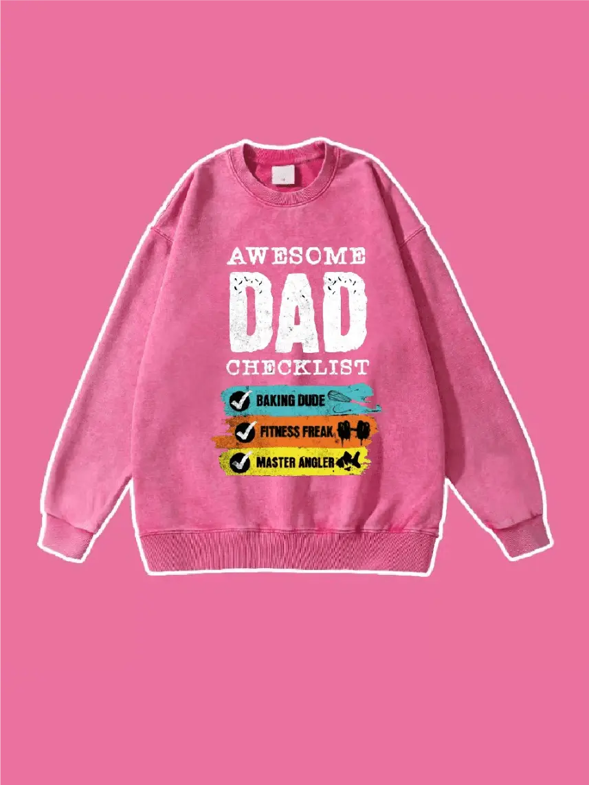 Awesome Dad Checklist Graphic Sweatshirt - Emma Bridess