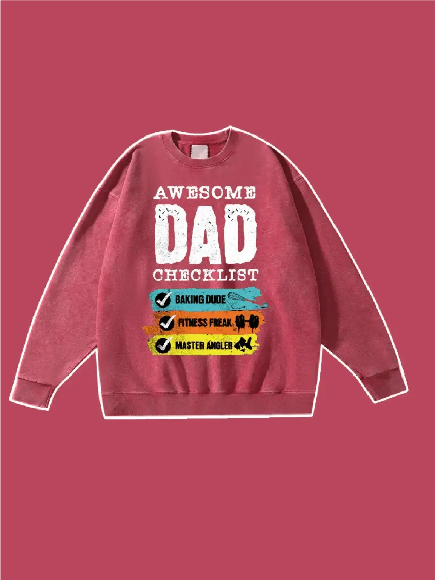 Awesome Dad Checklist Graphic Sweatshirt - Emma Bridess