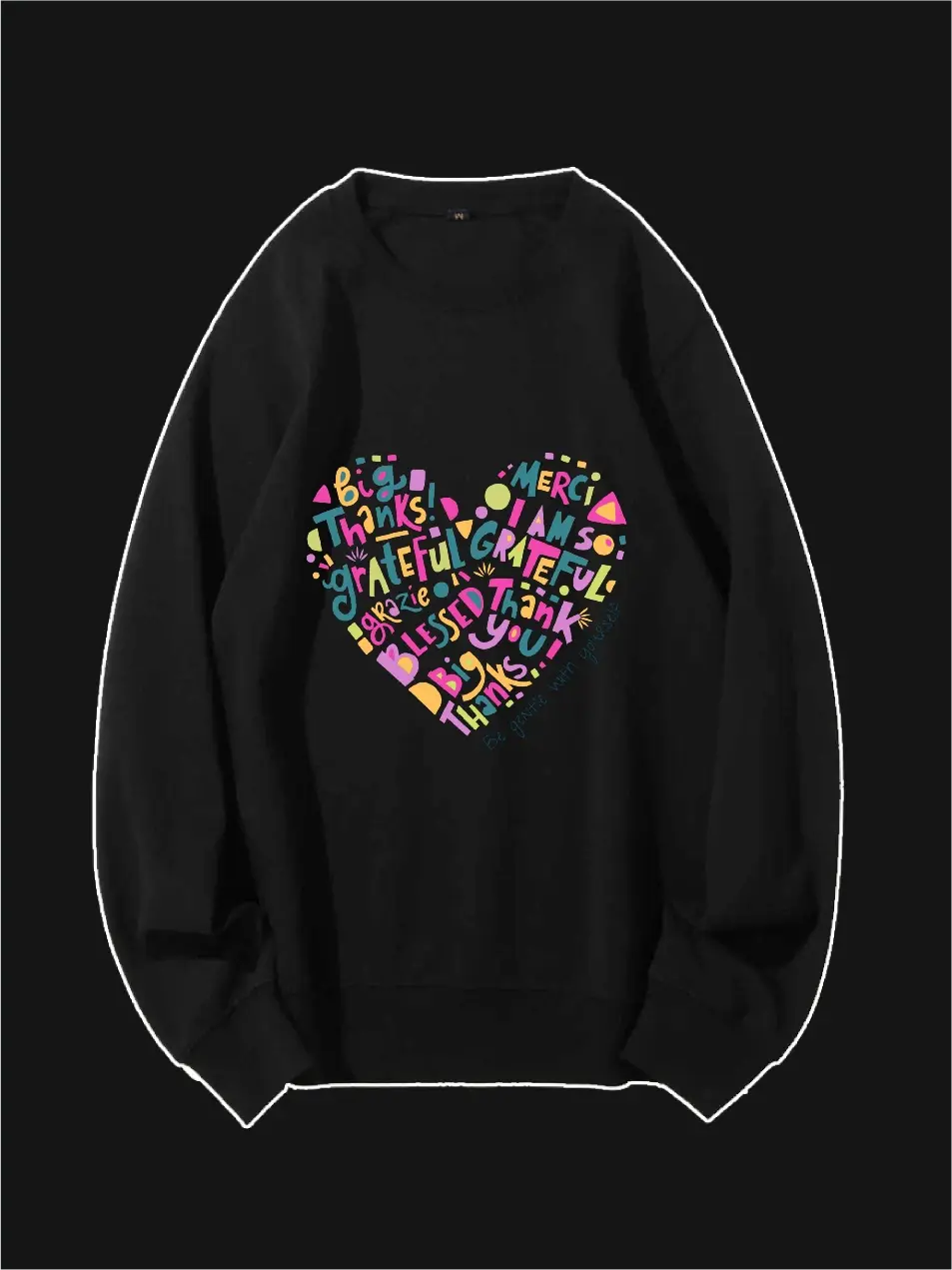 Big Thanks Heart Graphic Sweatshirt