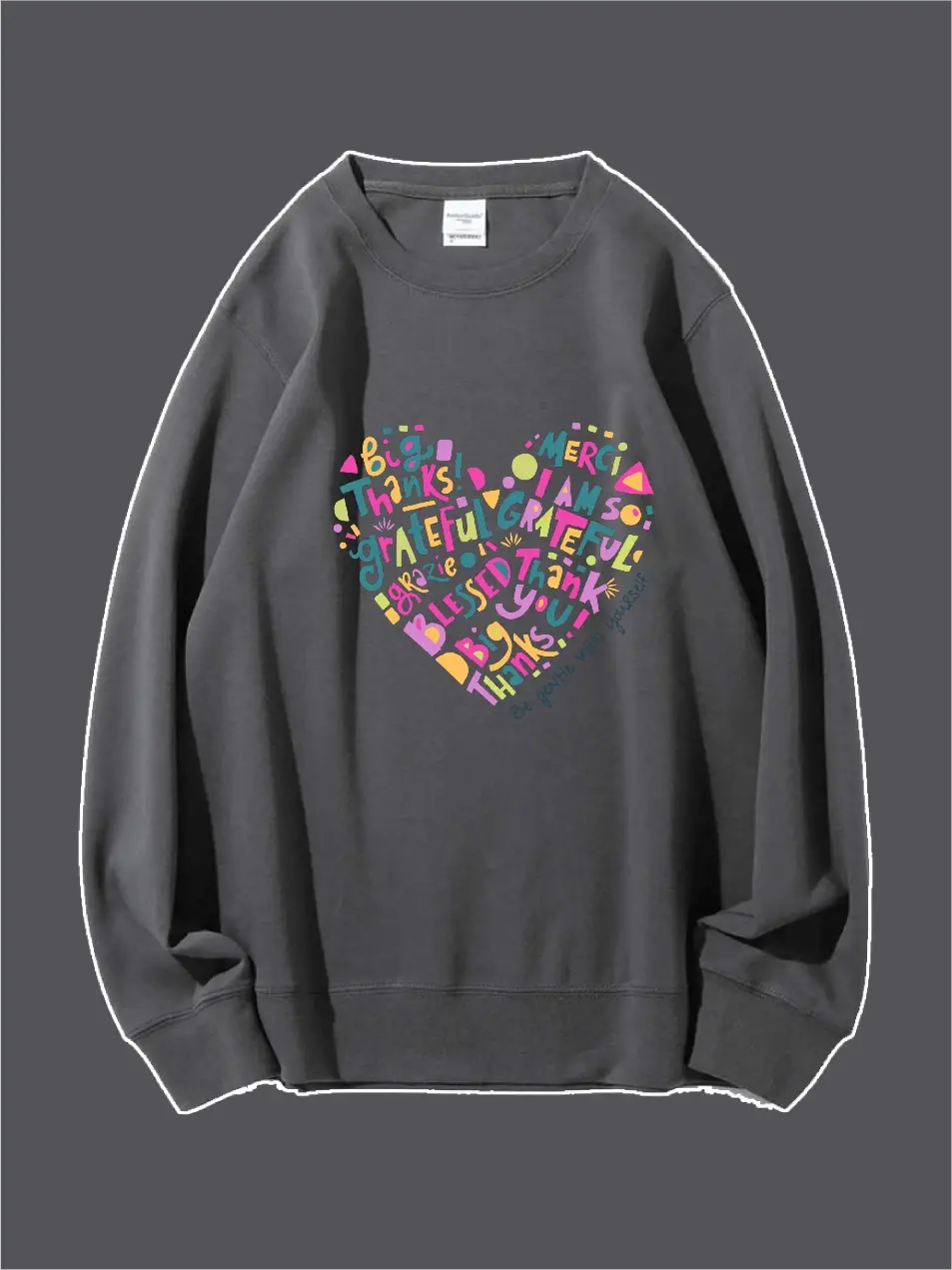 Big Thanks Heart Graphic Sweatshirt