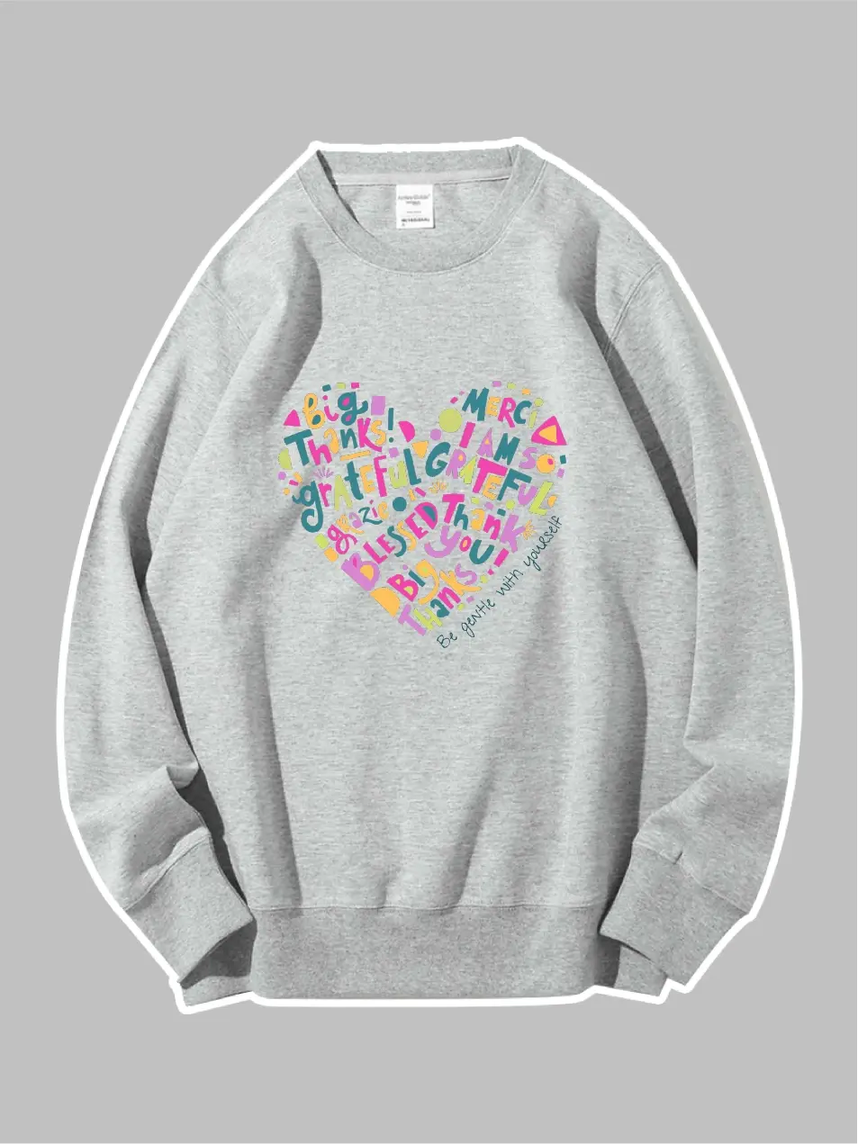 Big Thanks Heart Graphic Sweatshirt