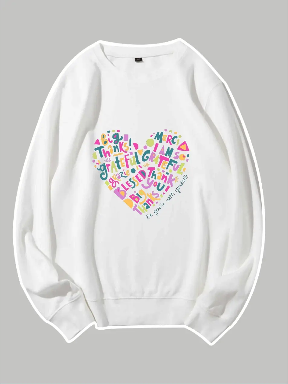 Big Thanks Heart Graphic Sweatshirt