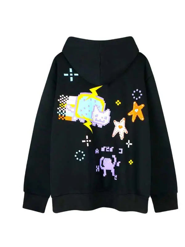 Women's Cartoon Graphic Zip-up Hoodie - Emma Bridess