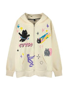 Women's Cartoon Graphic Zip-up Hoodie - Emma Bridess