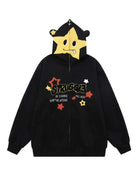 Star Letter Graphic Full Zip-up Hoodie - Emma Bridess