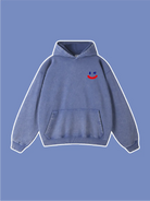 Smile Embroidered Hoodie Kangaroo Pocket - Emma Bridess