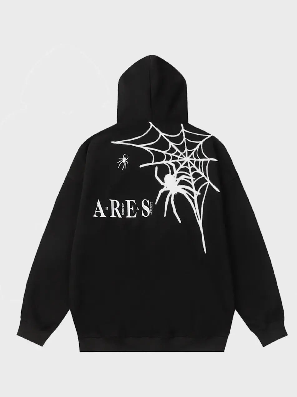 Men's Spider Web Graphic Kangaroo Pocket Hoodie