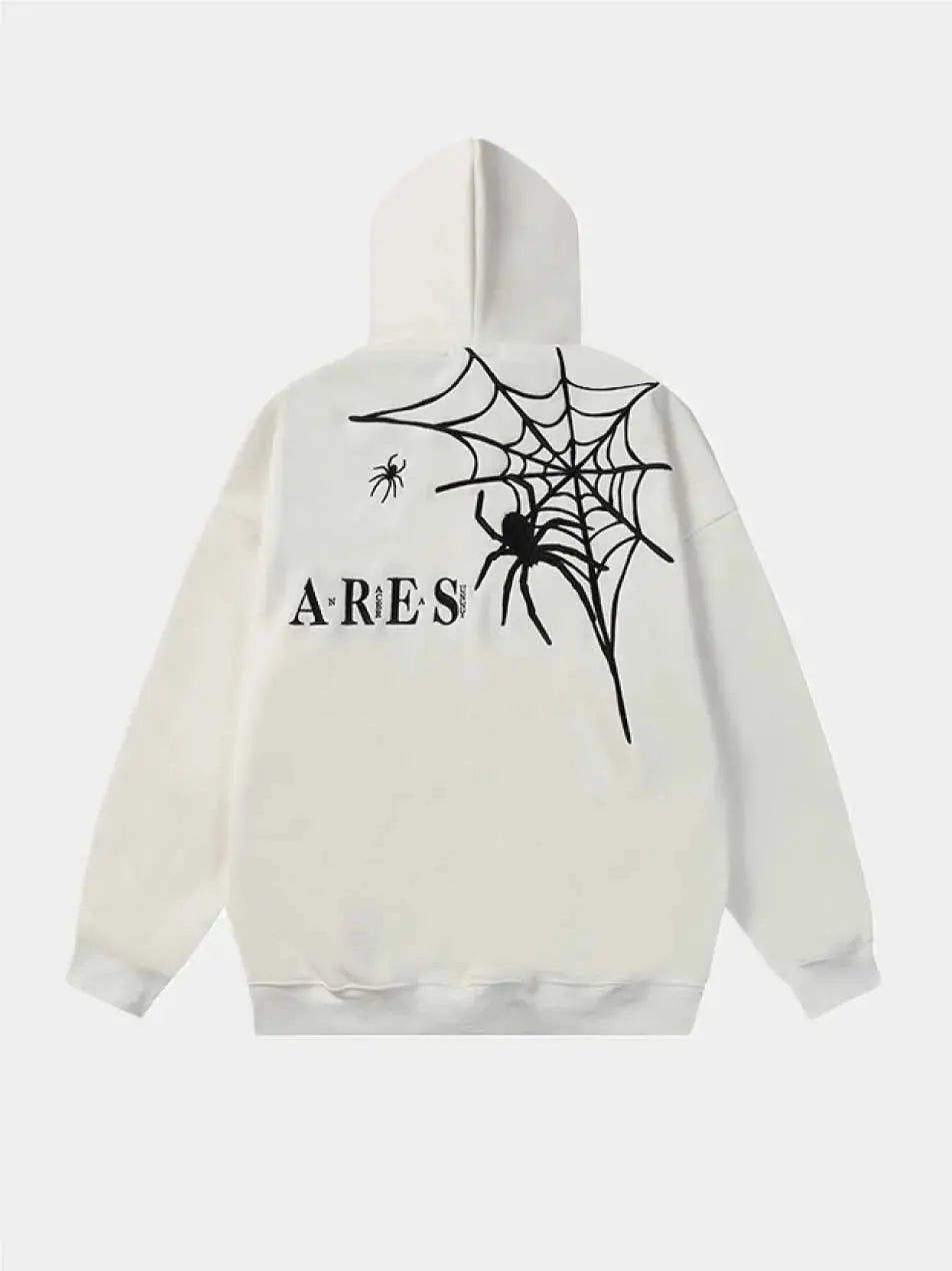 Men's Spider Web Graphic Kangaroo Pocket Hoodie