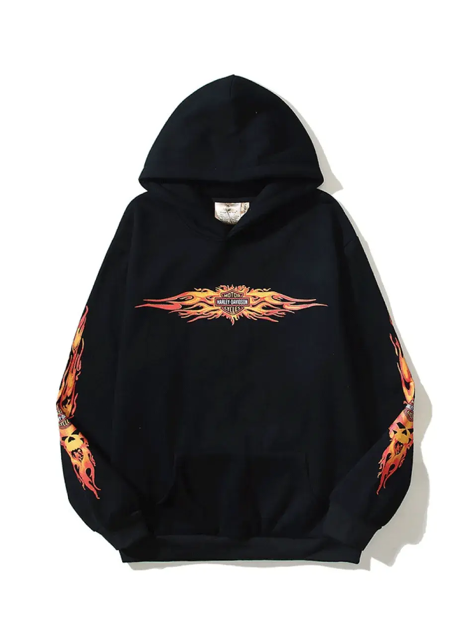 Y2K Black Graphic Hoodie