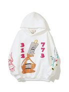 White Funny Graphic Hoodie