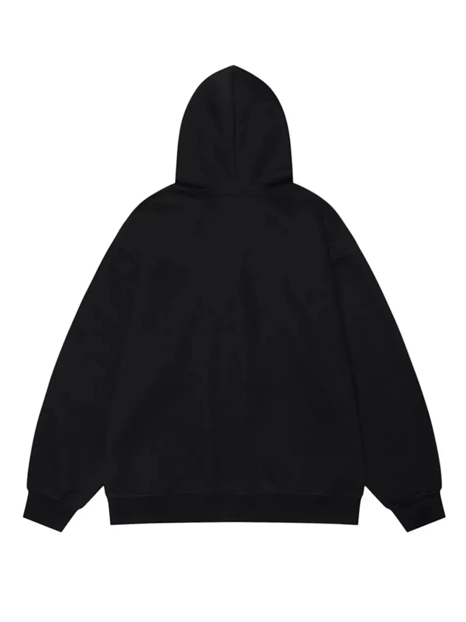 Blurred Portrait Pattern Printed Hoodie