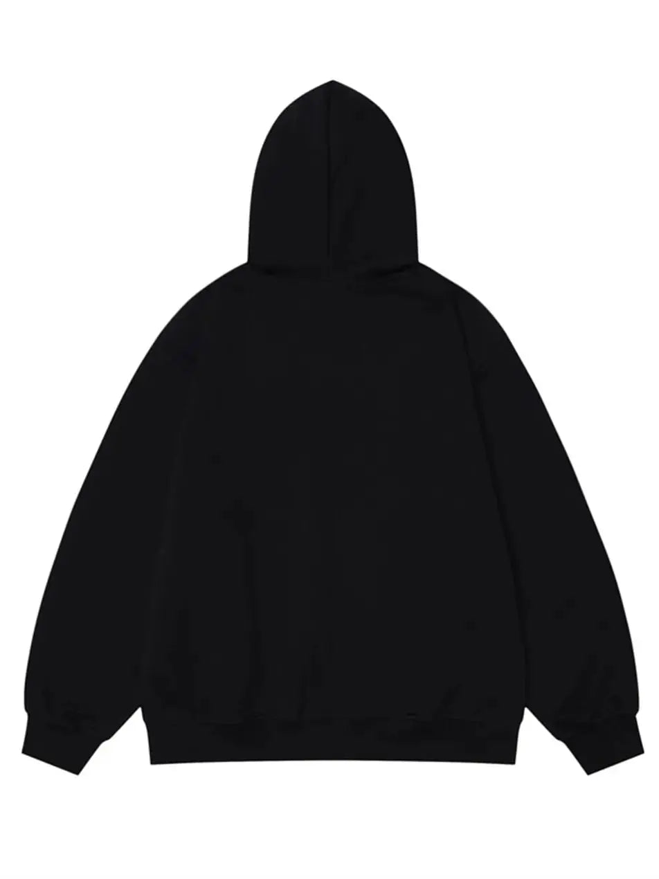 High Street Blurred Portrait Printed Hoodie