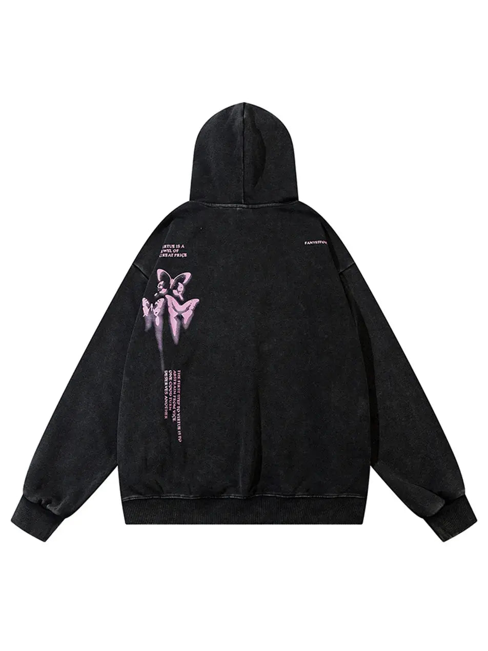 Women Y2K Butterfly Printed Hoodie