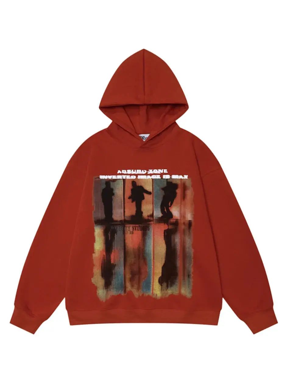 Colorful Blurred Portrait Printed Hoodie