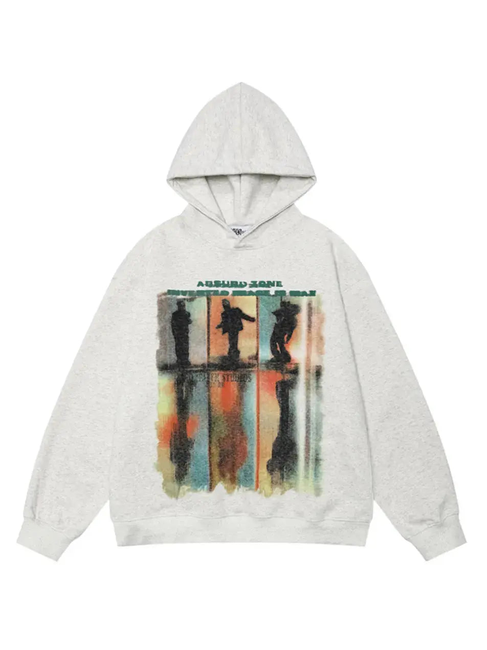 Colorful Blurred Portrait Printed Hoodie