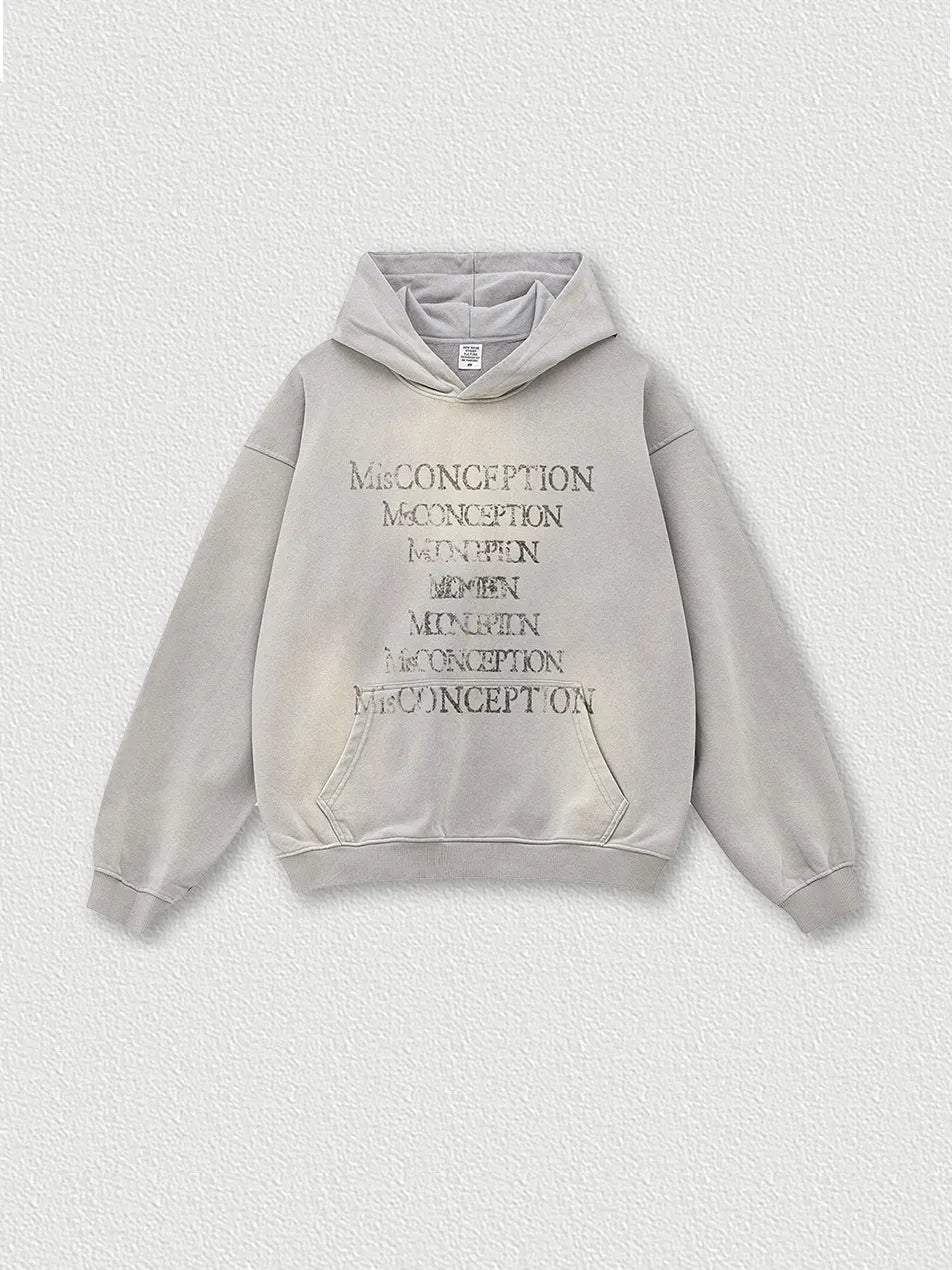 Vintage Letter Print Hoodie