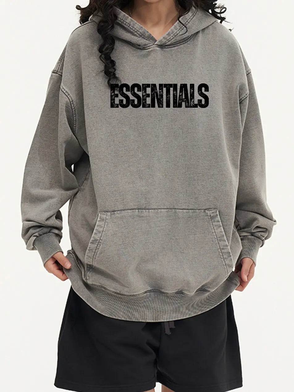 450g Wash Old Vintage Essentials Hoodie