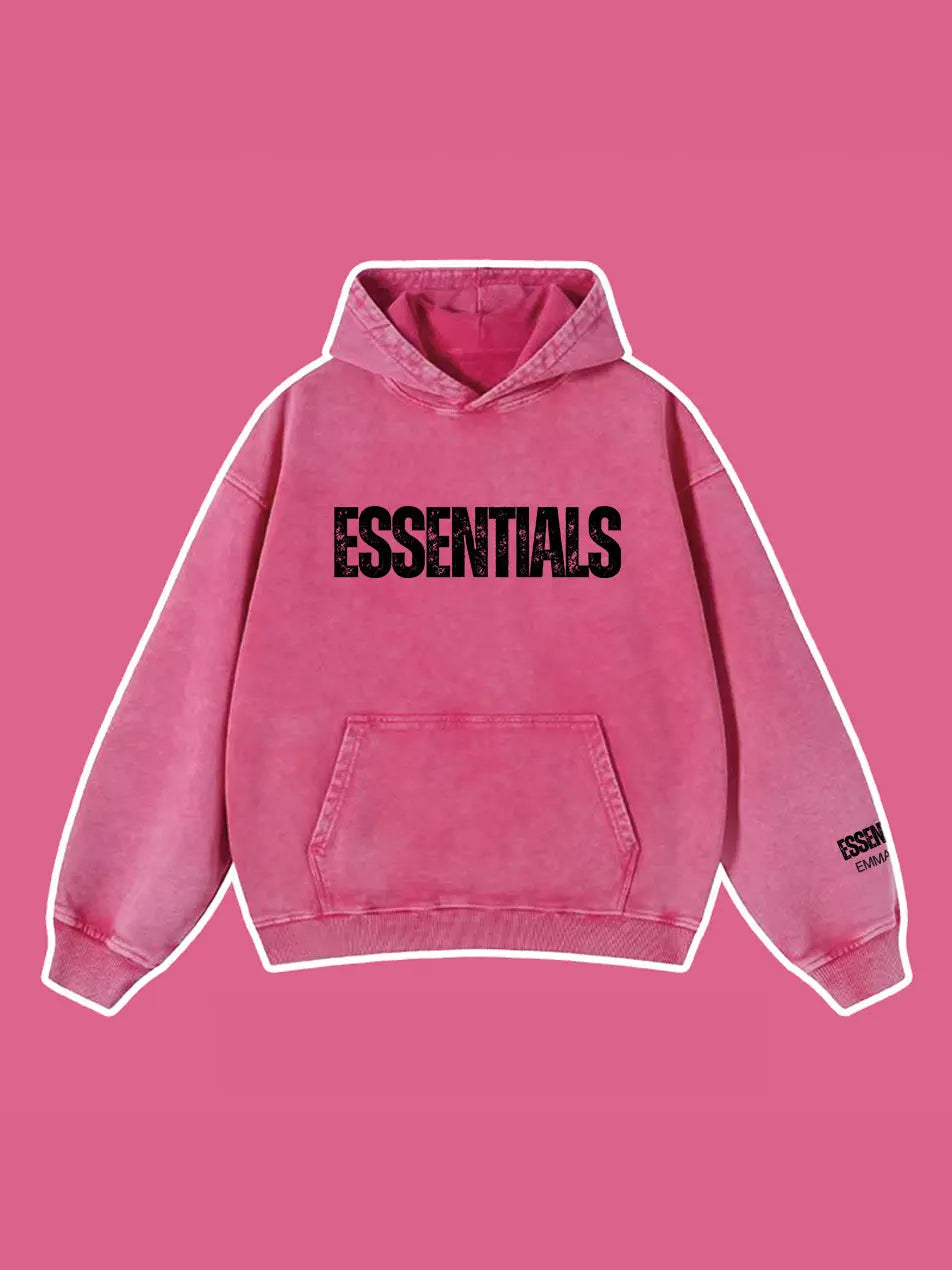 450g Wash Old Vintage Essentials Hoodie