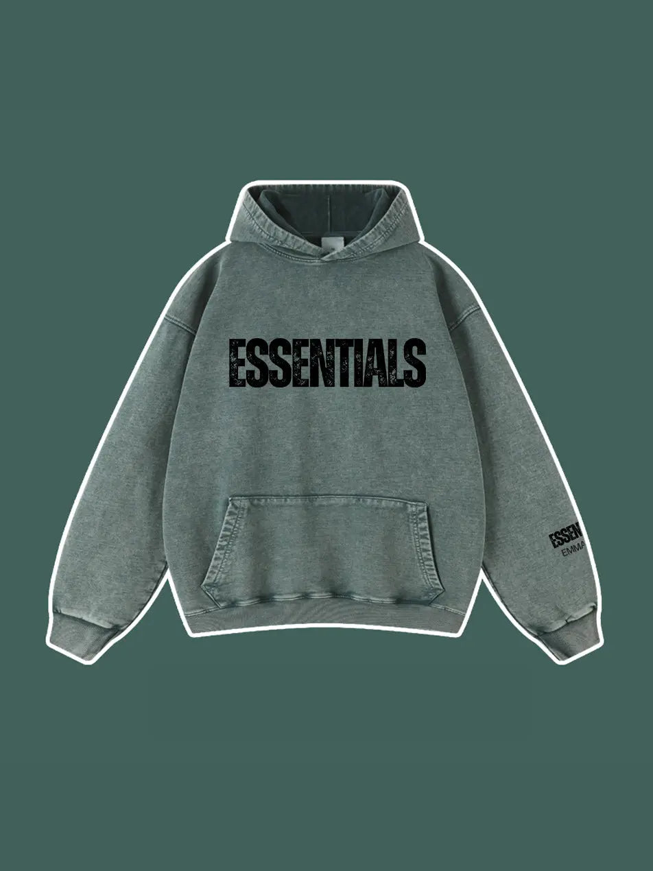 450g Wash Old Vintage Essentials Hoodie