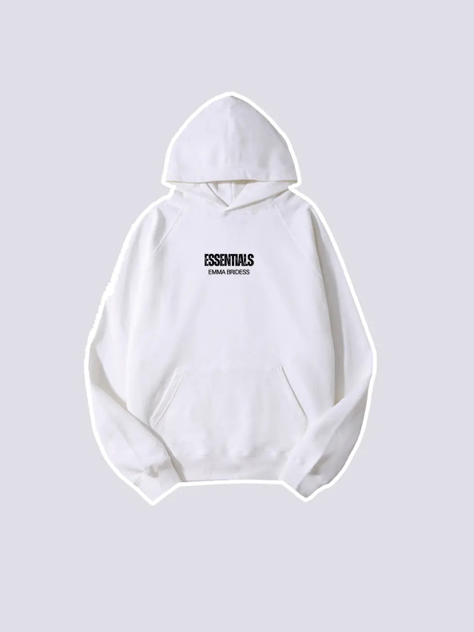 Basic Essentials Letter Print Hoodie 460g Classic Sweatshirt