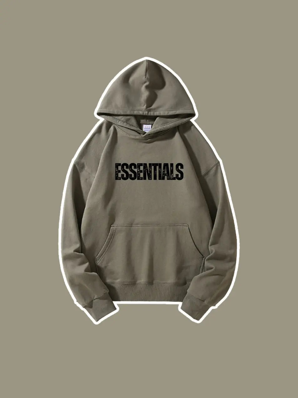 Basic Letter Printed Essentials Hoodie 420g Essentials Sweatshirt